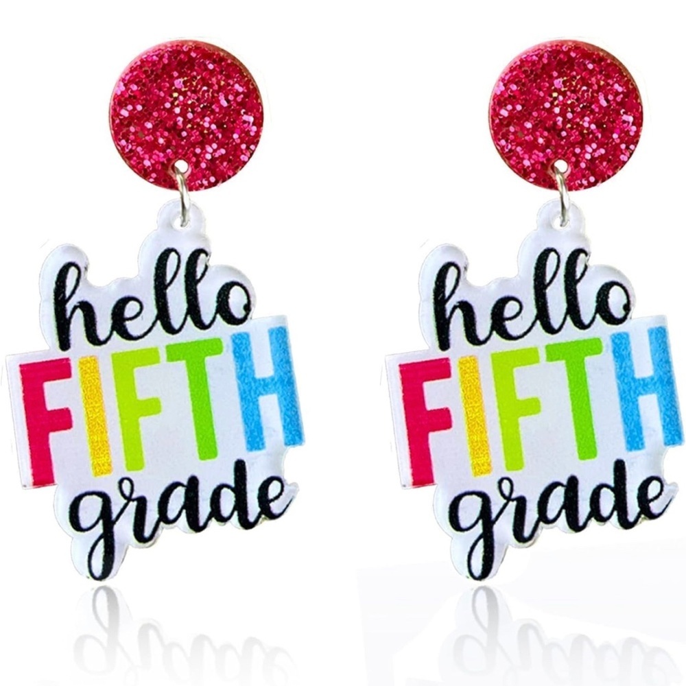 New hello fifth grade earrings